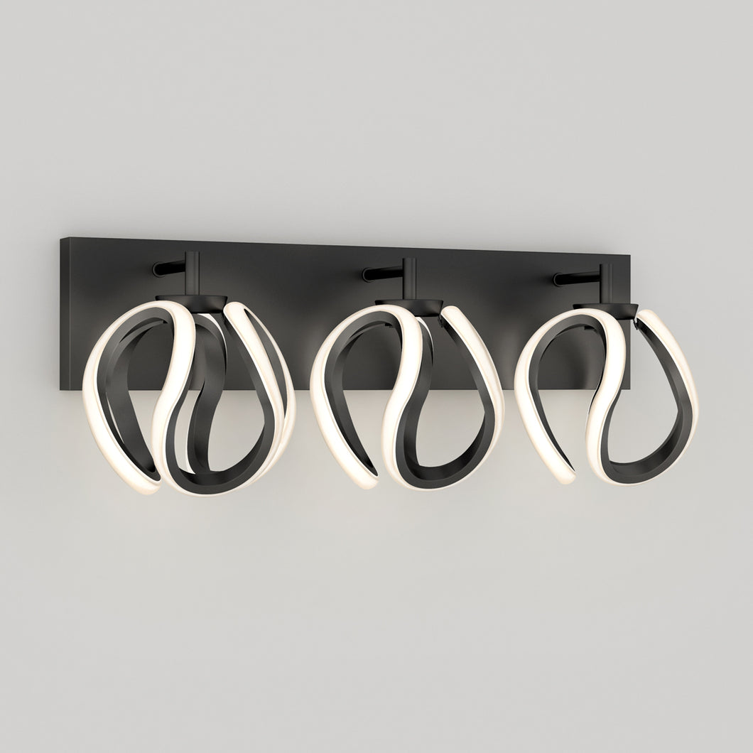 Vivaldi LED contemporary bathroom vanity light 3 CCT black